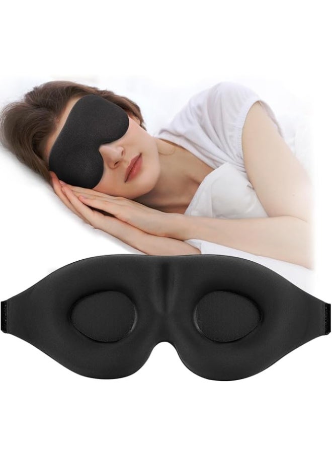 Queens 3D Sleep Mask for Sleeping – Blackout Eye Mask for Women & Men, Soft Comfortable Eye Mask with Deep Eye Cups, Adjustable Strap, Light Blocking Travel Sleep Mask - Image 1